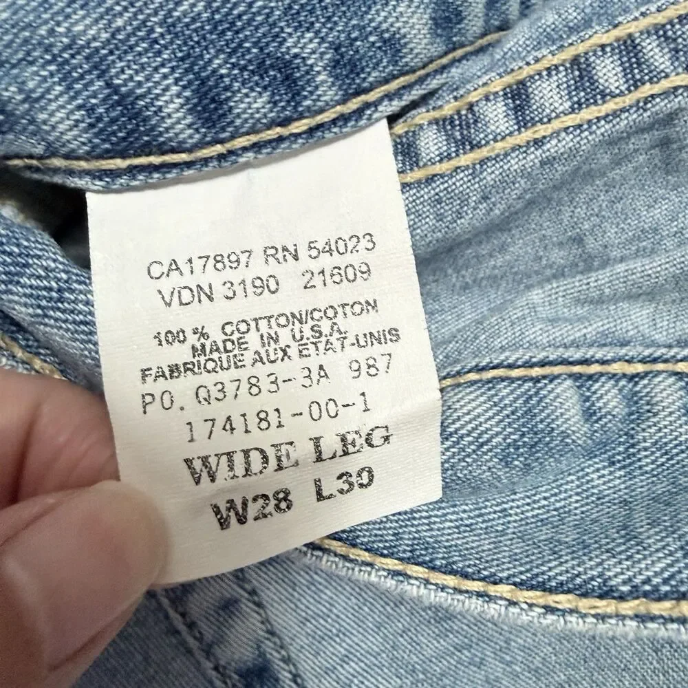 VTG 90s GAP Wide Leg Jeans Made in USA 28 x 30 Baggy Grunge Unisex Streetwear